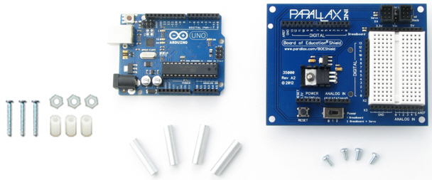 Parts required for Board of Education Shield setup