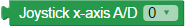 BlocklyProp block for Joystick x--axis A/D I/O pin connection selection